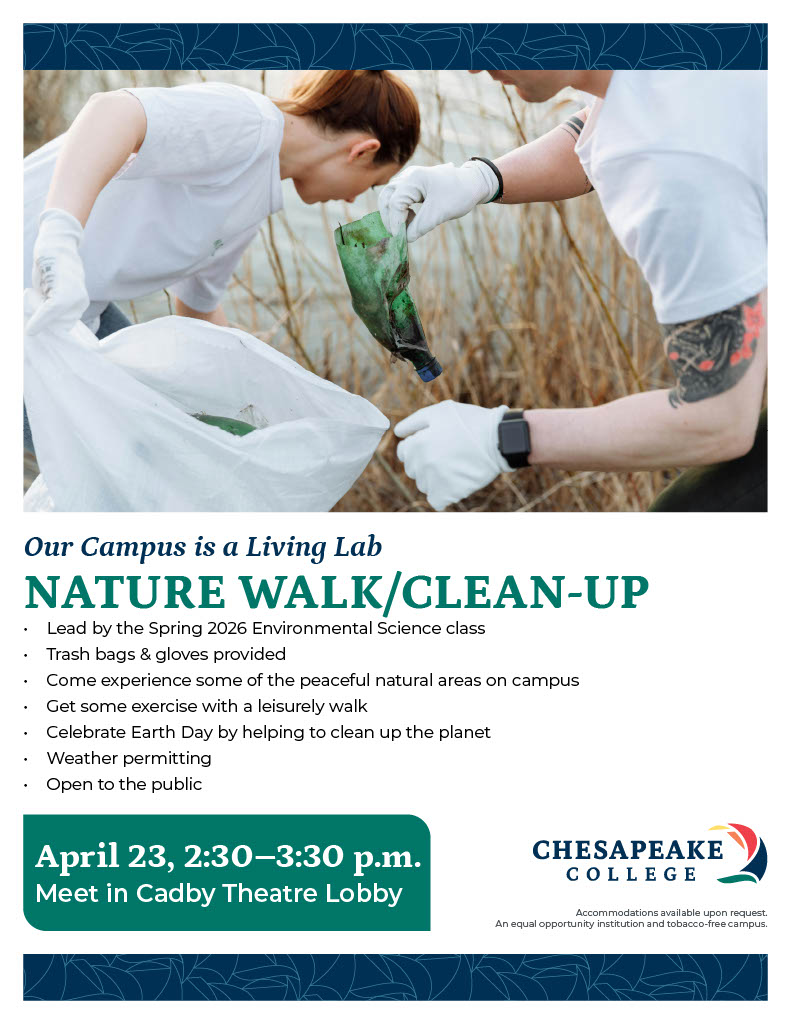 Flyer for 2026 nature walk and clean up.