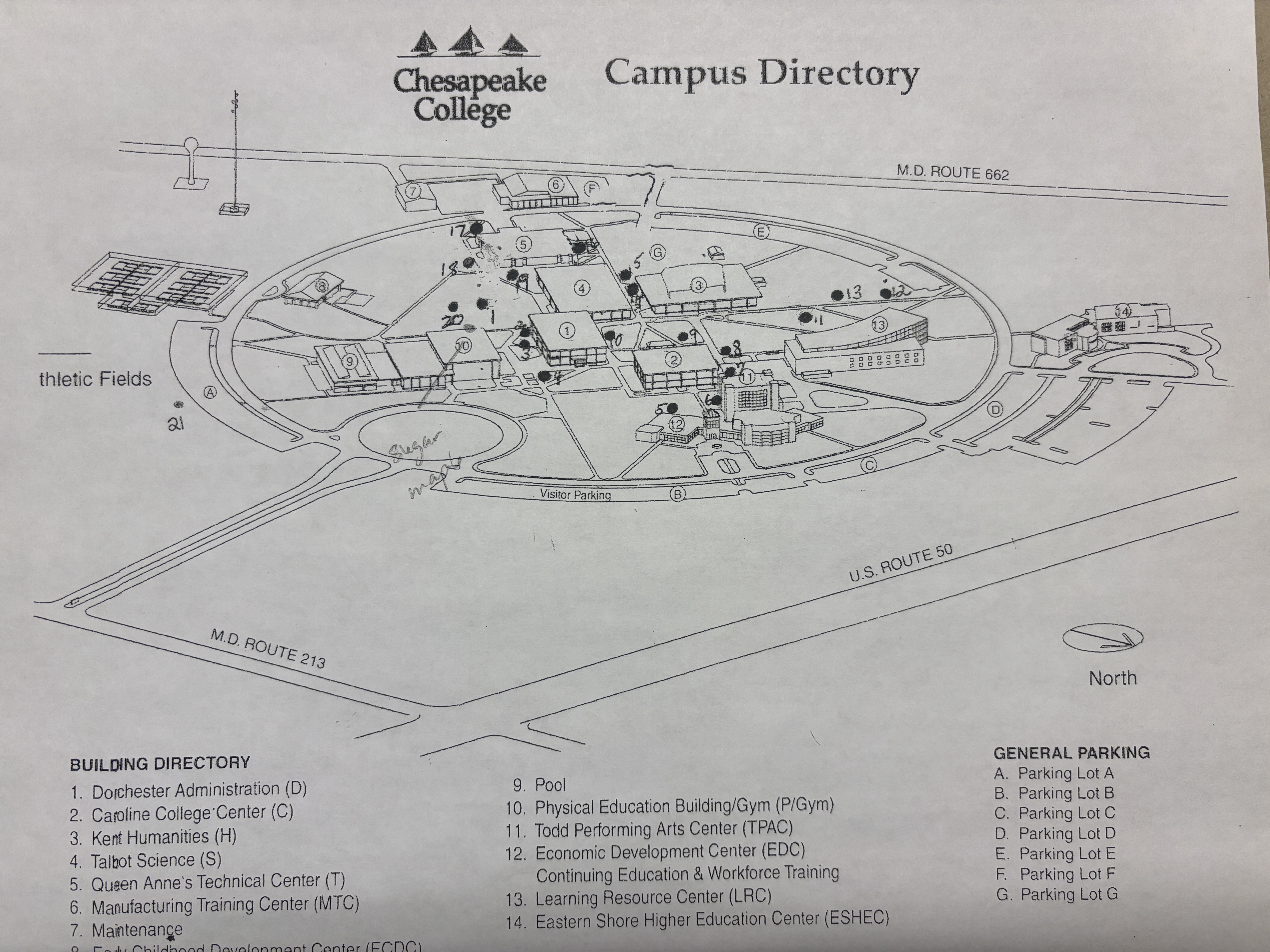 map for trees around campus
